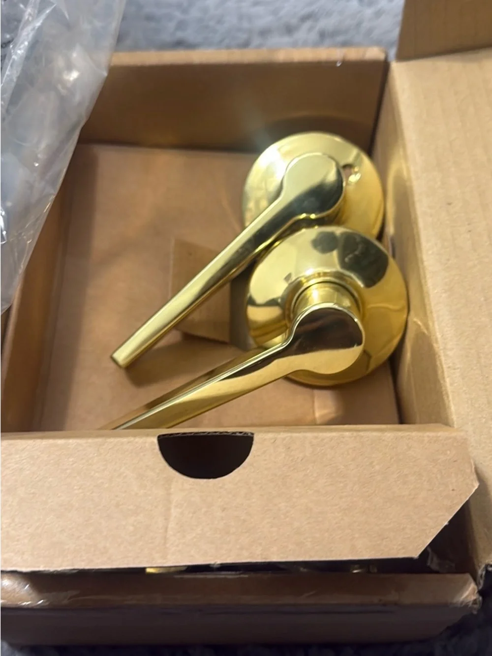 Gold door lever